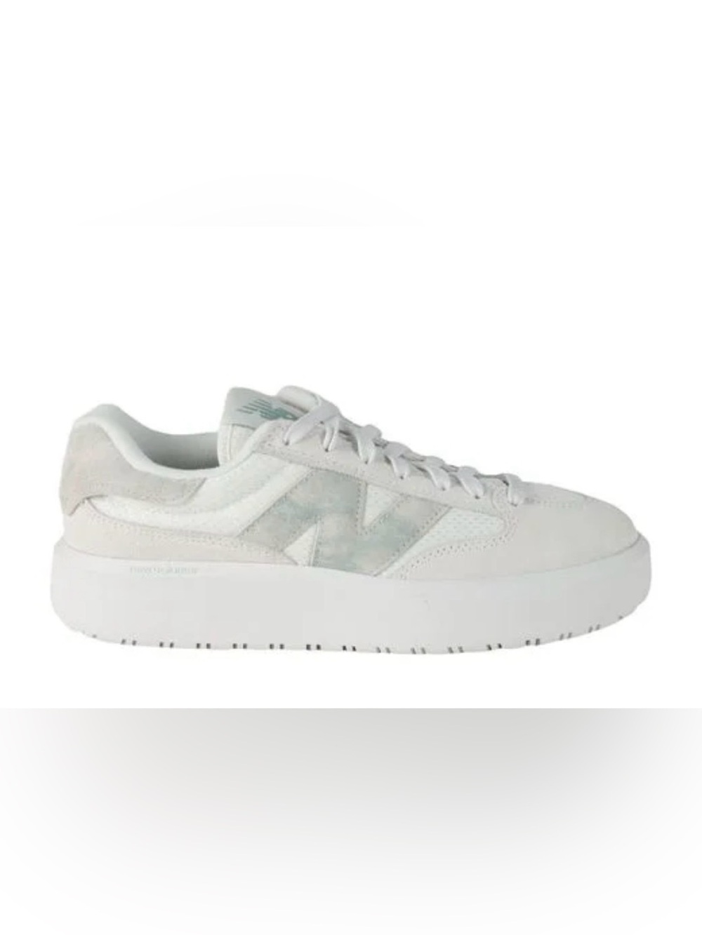 New Balance Women's White Sneaker with Mint Accent Ct302